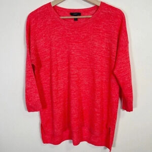J.Crew Neon  Coral 3/4 Sleeve Sweater